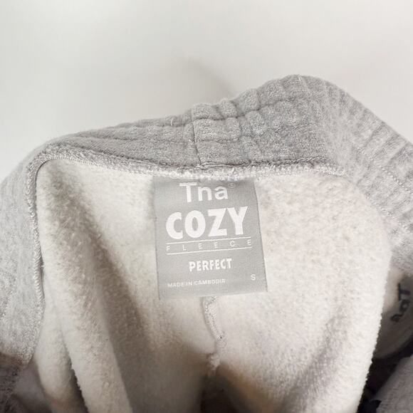 Aritzia TNA Small S Heather Chrome Gray Cozy Fleece Perfect Banded Jogger Cotton - Picture 8 of 11